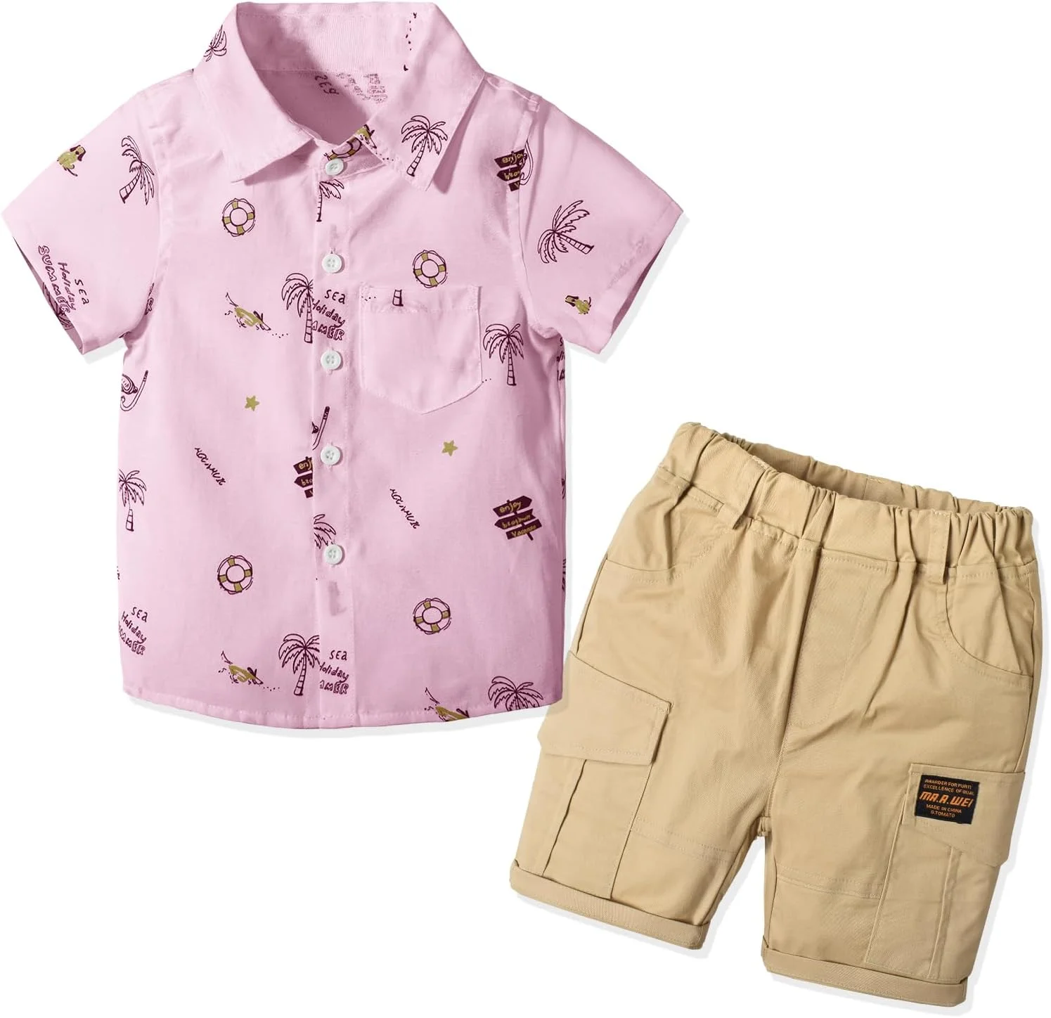 ست لباس پسرانه Nwada، تیشرت آستین کوتاه و شلوارک، مناسب فصل تابستان ست لباس پسرانه Nwada، تیشرت آستین کوتاه و شلوارک، مناسب فصل تابستان