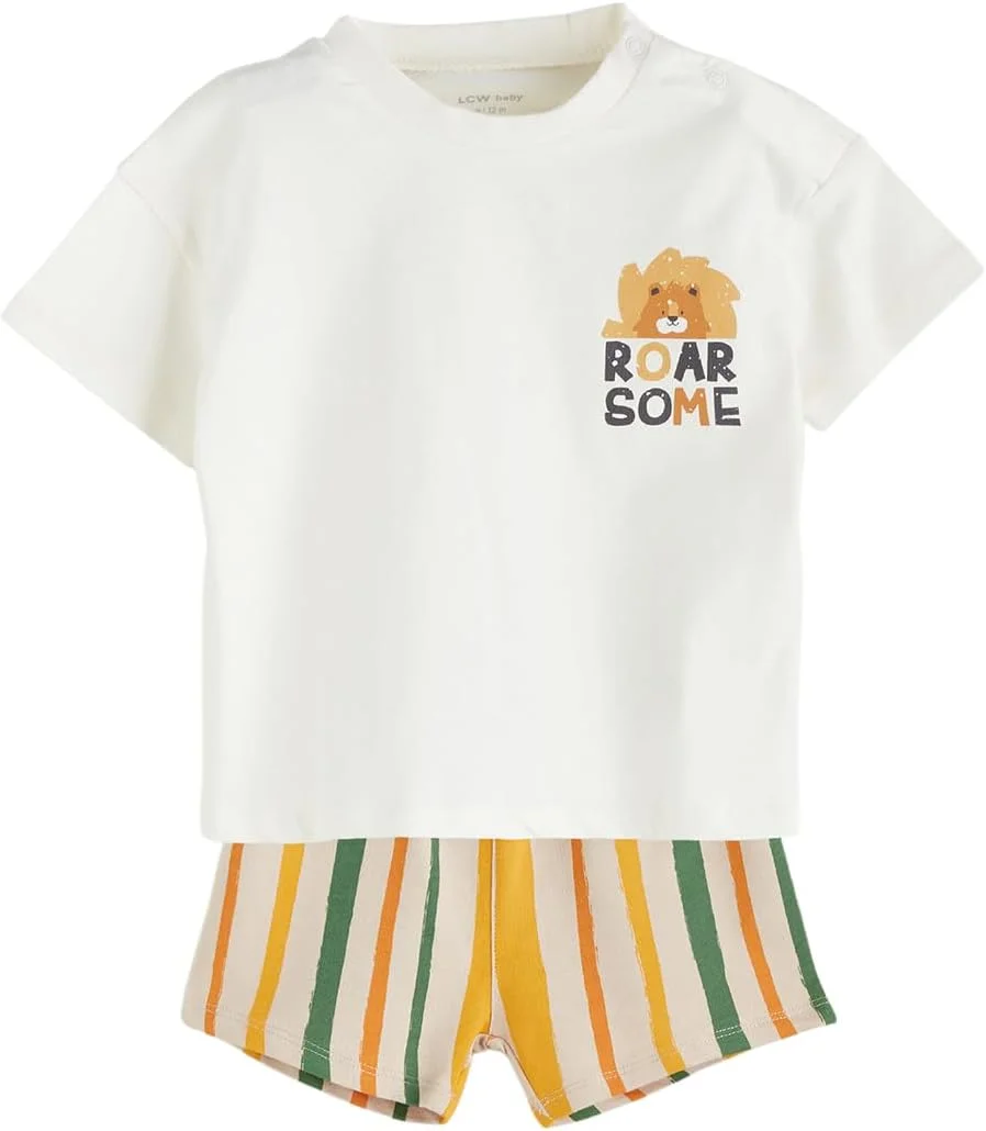 ست تیشرت و شلوارک پسرانه LC Waikiki مدل LCW-S5G594Z1-FDU ست تیشرت و شلوارک پسرانه LC Waikiki مدل LCW-S5G594Z1-FDU