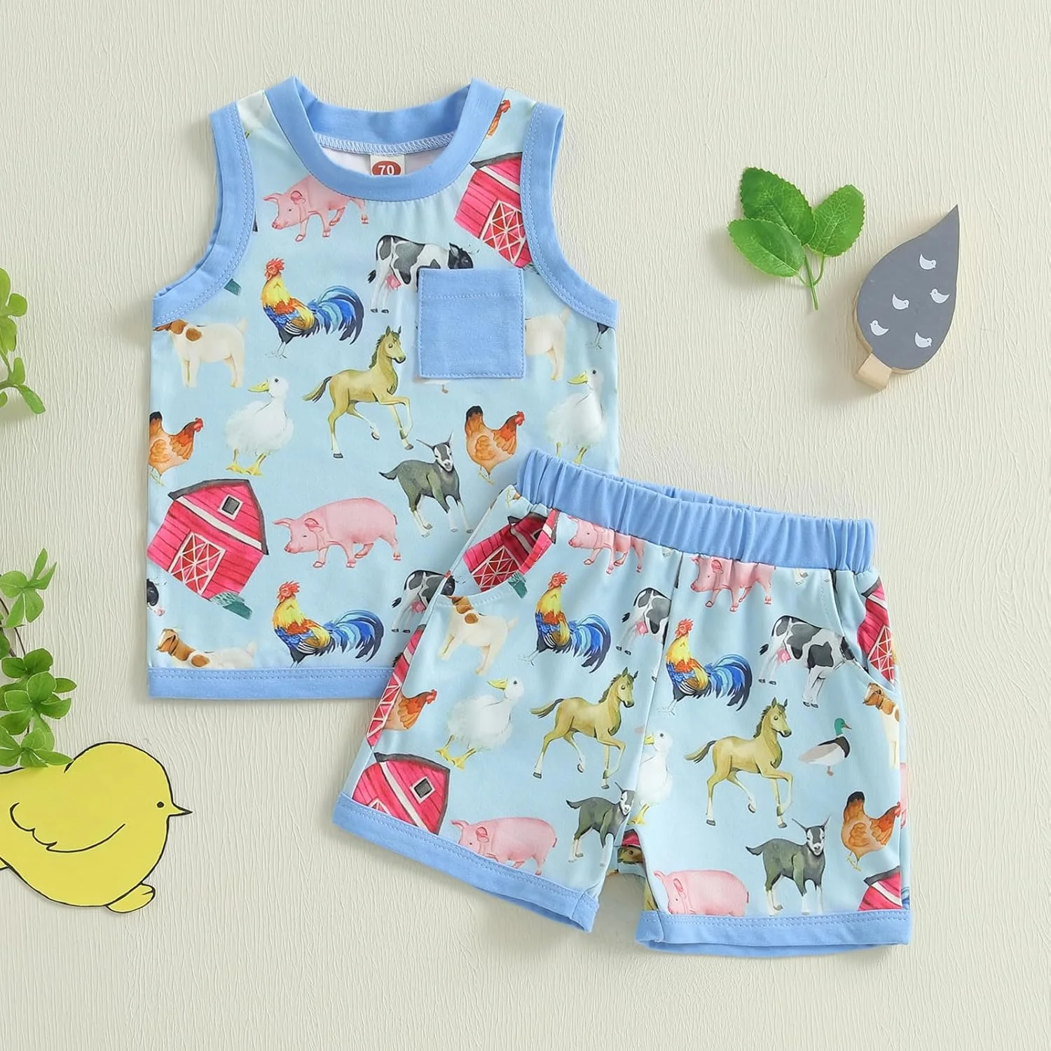 لباس تابستانی پسرانه نوپا Ledy Champswiin، تاپ های نخی طرح دایناسور و حروف + شورت الاستیک خاکستری 2 تکه لباس تابستانی پسرانه نوپا Ledy Champswiin، تاپ های نخی طرح دایناسور و حروف + شورت الاستیک خاکستری 2 تکه