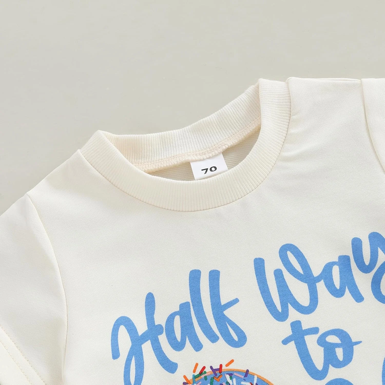 ست لباس تولد نیم سالگی/یک سالگی پسرانه Bagilaanoe، تیشرت آستین کوتاه با طرح "Half Way to ONE/Sweet One" و شلوارک، مناسب برای جشن کیک