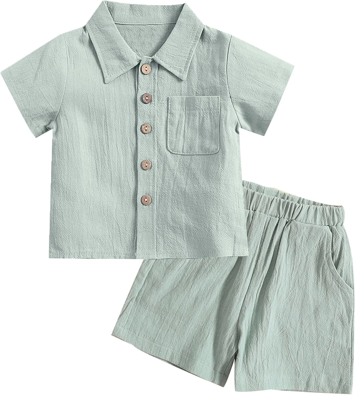 ست لباس تابستانی پسرانه Happy Cherry شامل پیراهن دکمه دار و شلوارک