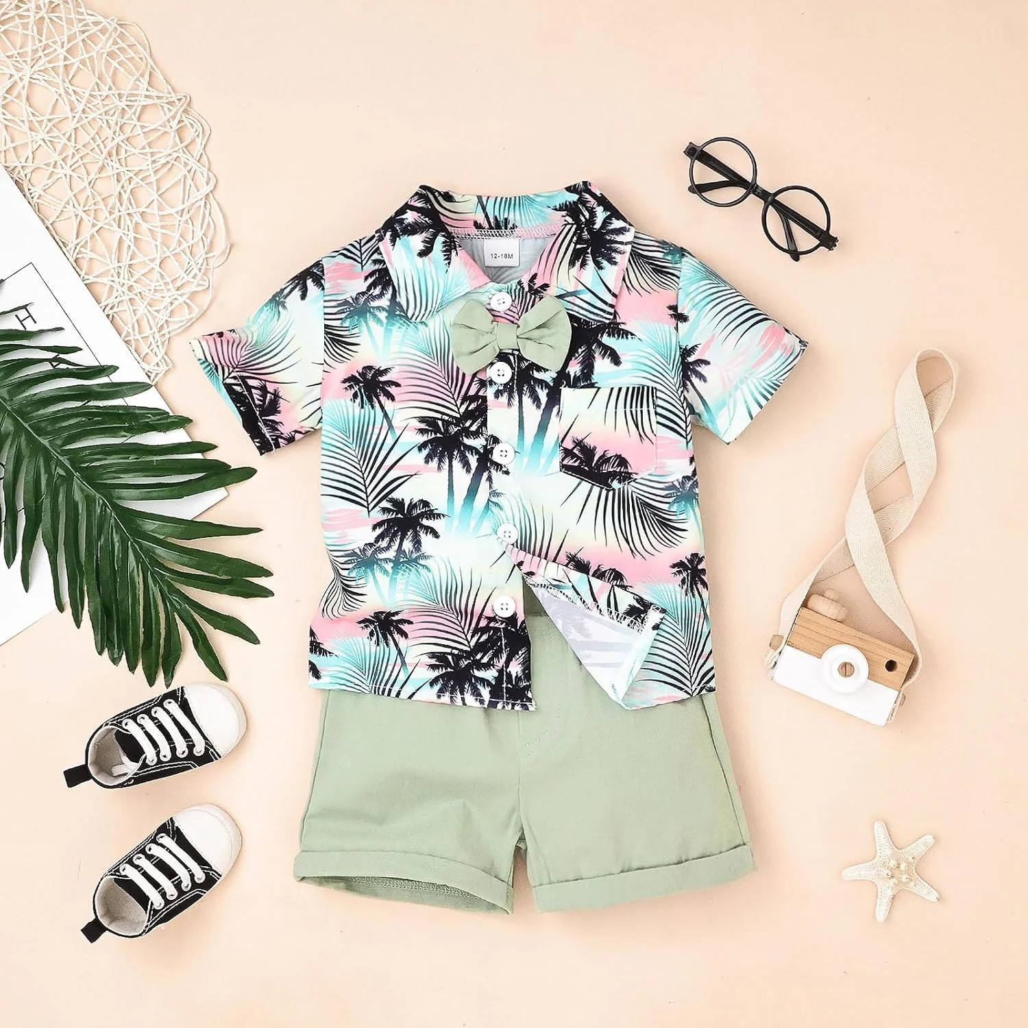 لباس پسرانه بچه گانه، ست پیراهن و شلوارک تابستانی به سبک هاوایی، مناسب 12 ماه تا 4 سال لباس پسرانه بچه گانه، ست پیراهن و شلوارک تابستانی به سبک هاوایی، مناسب 12 ماه تا 4 سال