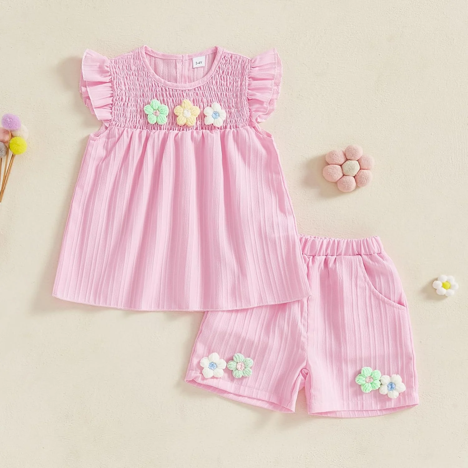 لباس های تابستانی نوزاد دخترانه، ست بلوز آستین کوتاه وافل بهاری و شورت زیبا با طرح گل لباس های تابستانی نوزاد دخترانه، ست بلوز آستین کوتاه وافل بهاری و شورت زیبا با طرح گل