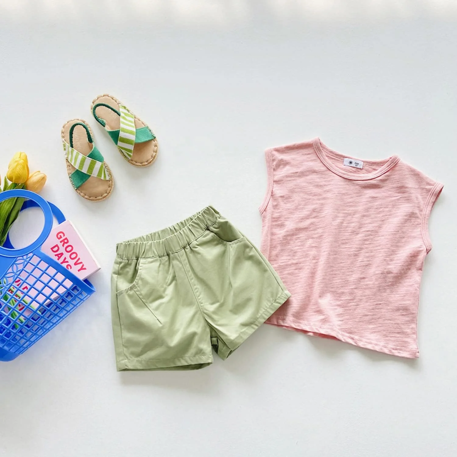 شلوارک کارگو تابستانی نخی دخترانه و پسرانه، شلوارک های غیر رسمی با کمر کشی