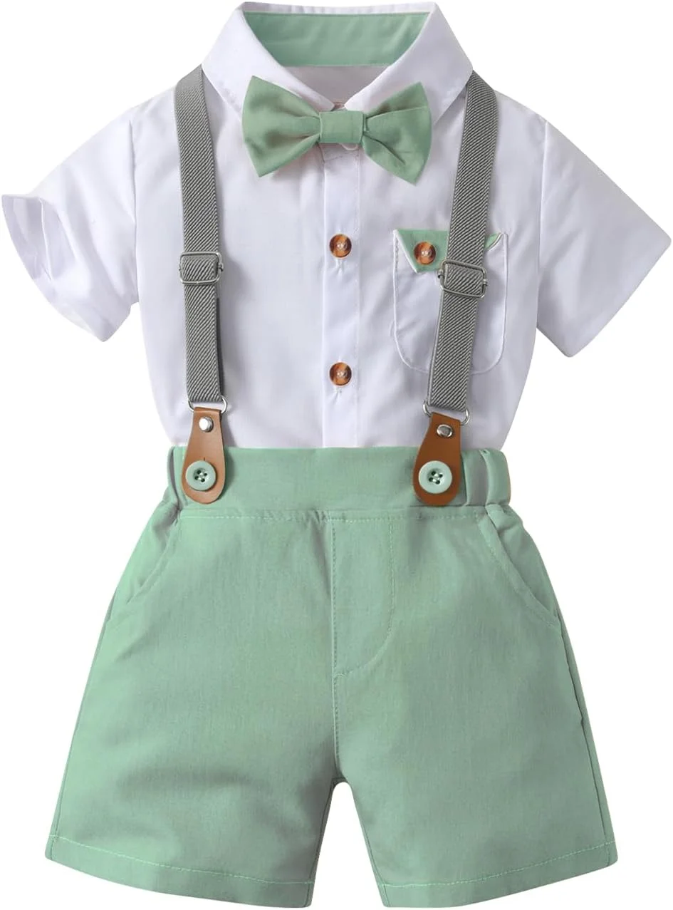 ست شلوارک پسرانه نوزادی، لباس نوزاد، شامل پیراهن + شلوارک + پاپیون + بند شلوار ست شلوارک پسرانه نوزادی، لباس نوزاد، شامل پیراهن + شلوارک + پاپیون + بند شلوار