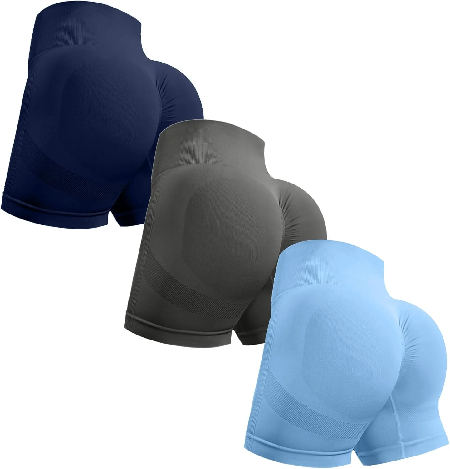 شورت ورزشی زنانه OVESPORT، ست 3 عددی، با فاق بلند، مناسب یوگا، باشگاه، دویدن