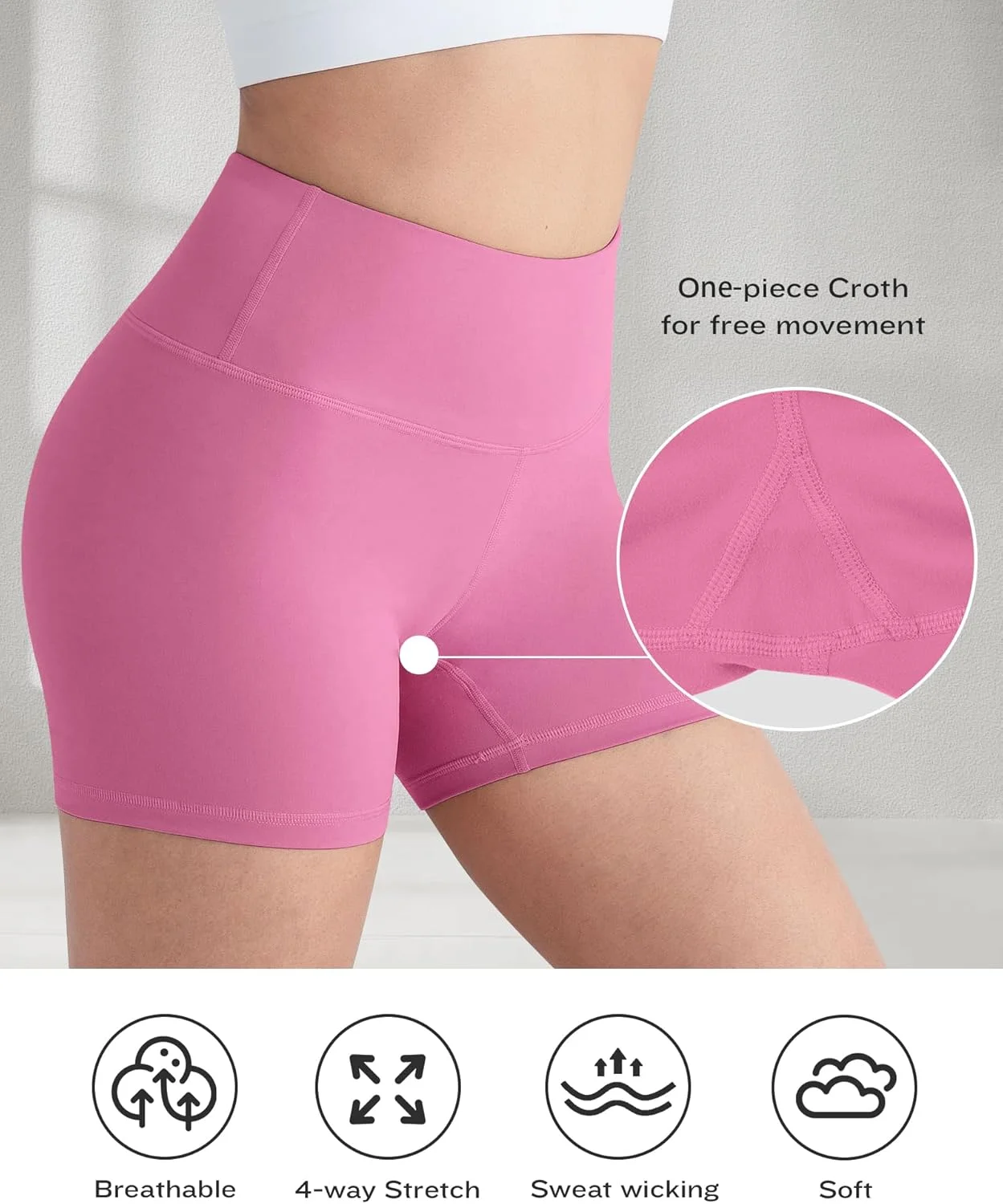 شورت ورزشی زنانه مدل Biker Yoga – قد 5 اینچ، کمر بلند، کنترل شکم، مناسب تمرین، دویدن و ورزش، از جنس اسپندکس