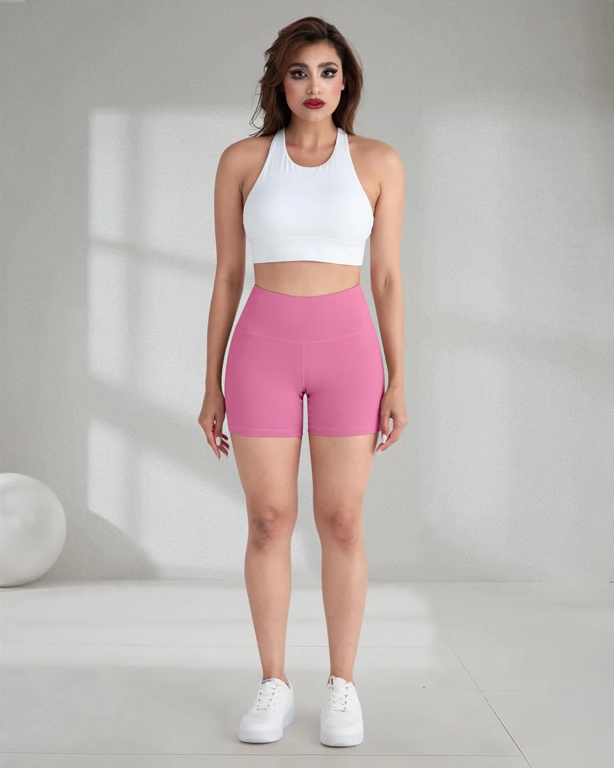 شورت ورزشی زنانه مدل Biker Yoga – قد 5 اینچ، کمر بلند، کنترل شکم، مناسب تمرین، دویدن و ورزش، از جنس اسپندکس