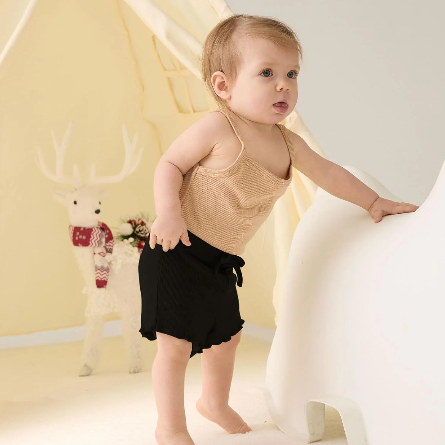 شورت نوزاد دخترانه SOBOWO کبریتی 3 عددی، شورت های نرم و کشی کمر الاستیک مناسب بازی های غیر رسمی تابستانی شورت نوزاد دخترانه SOBOWO کبریتی 3 عددی، شورت های نرم و کشی کمر الاستیک مناسب بازی های غیر رسمی تابستانی