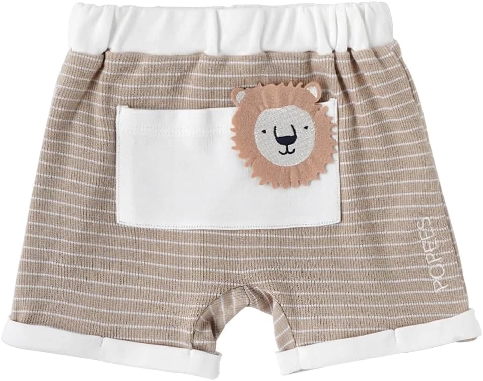 شورت پسرانه نوزادی پوپیز | ترکیب پنبه نرم و تنفس پذیر | جیب شیک با گلدوزی تکه دوزی | کمر کشی راحت | سنین 3 تا 36 ماه شورت پسرانه نوزادی پوپیز | ترکیب پنبه نرم و تنفس پذیر | جیب شیک با گلدوزی تکه دوزی | کمر کشی راحت | سنین 3 تا 36 ماه