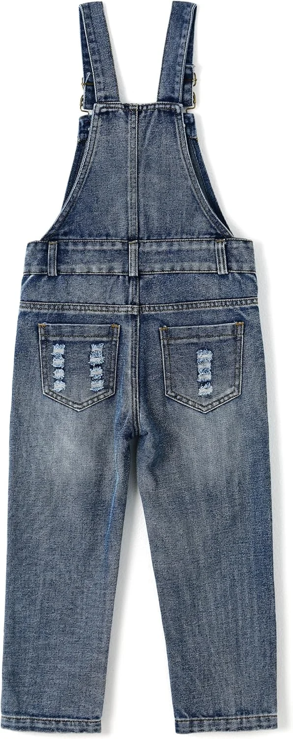 سرهمی جین دخترانه KIDSCOOL SPACE، دارای کش در قسمت کمر، شلوار جین با سوراخ های پاره سرهمی جین دخترانه KIDSCOOL SPACE، دارای کش در قسمت کمر، شلوار جین با سوراخ های پاره