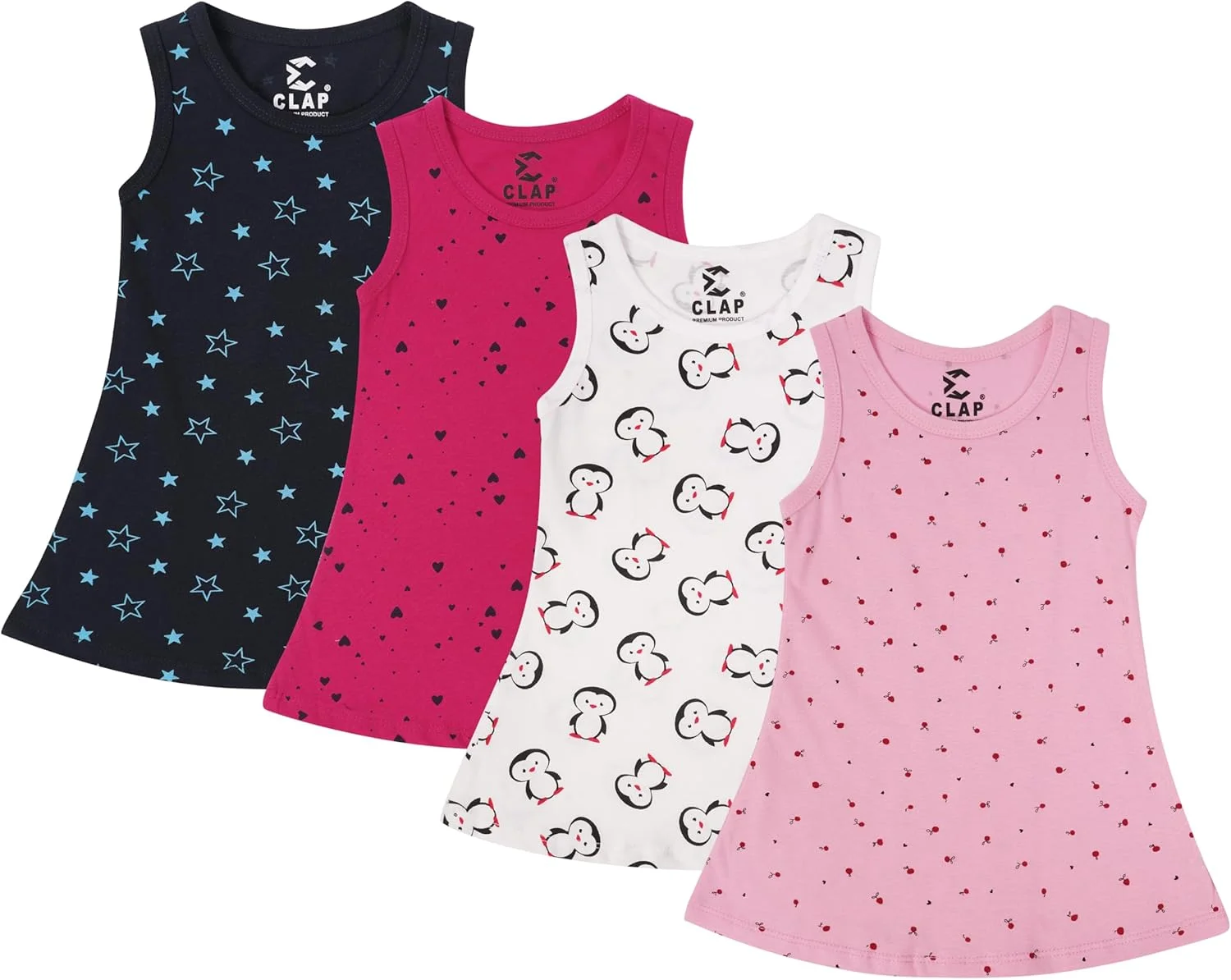 پیراهن میدی دخترانه CLAP (بسته 4 عددی)