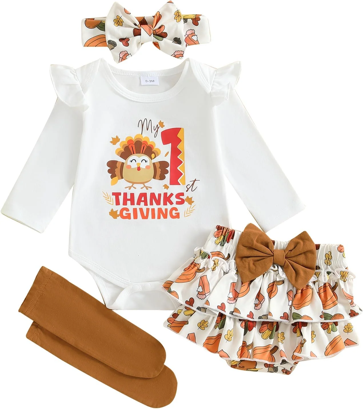 لباس کریسمس نوزاد دخترانه، رامپر آستین بلند با چاپ حروف، دامن توتو و ست هدبند، لباس کریسمسی نوزاد دختر