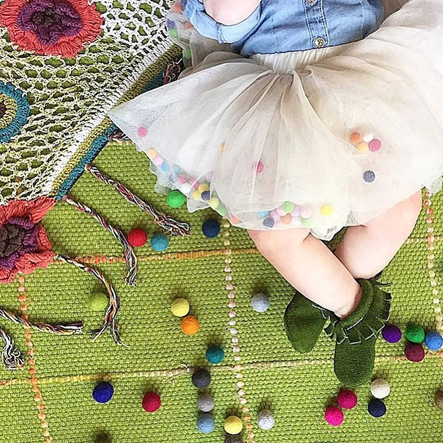 لباس توتو دخترانه یوهو، دامن پوم پوم نرم برای دختران نوپا