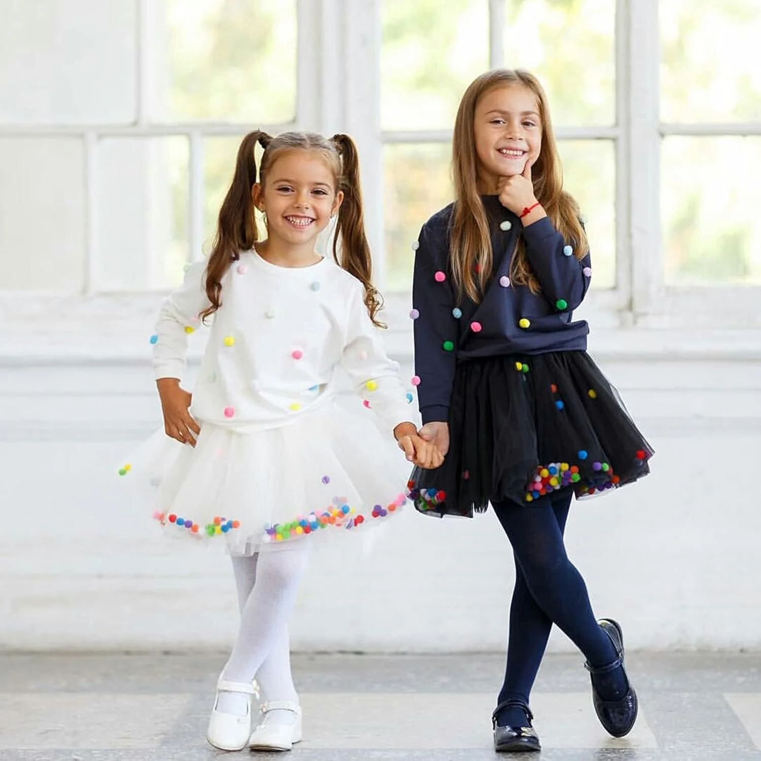 لباس توتو دخترانه یوهو، دامن پوم پوم نرم برای دختران نوپا