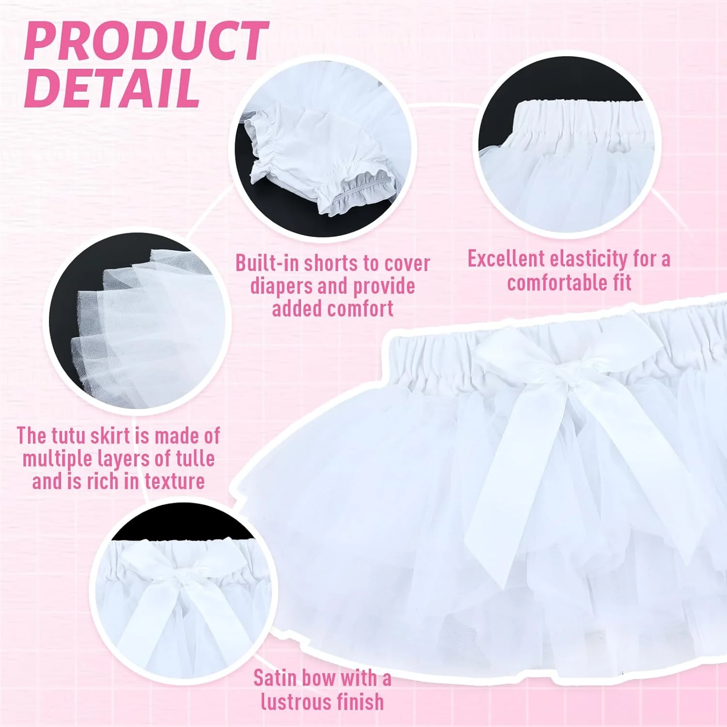 دامن توتو دخترانه با پوشش پوشک