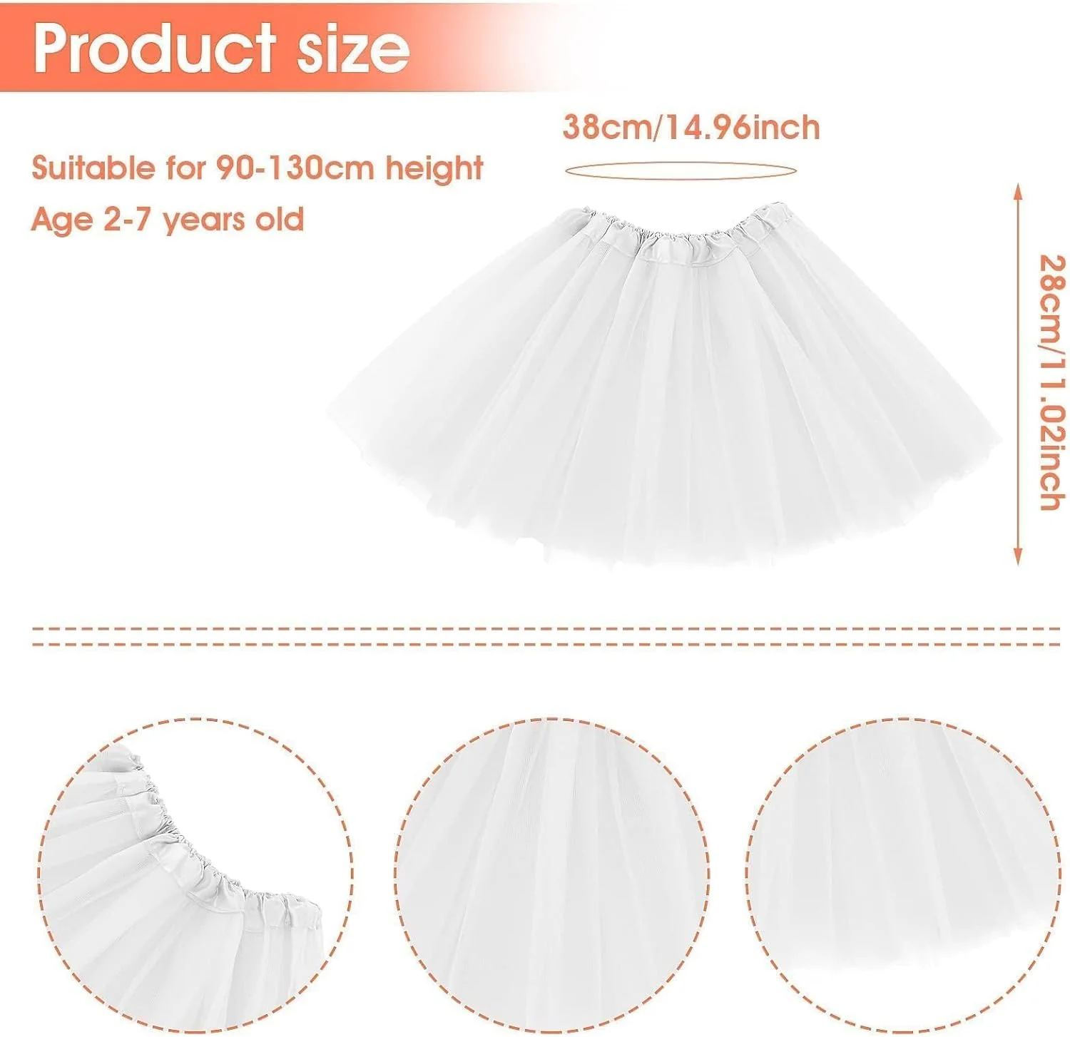 دامن توتو پرنسسی سه لایه Jaffiust برای دختران، دامن باله توری پف دار برای کودکان نوپا، لباس مهمانی تولد سفید، 2-8 سال دامن توتو پرنسسی سه لایه Jaffiust برای دختران، دامن باله توری پف دار برای کودکان نوپا، لباس مهمانی تولد سفید، 2-8 سال
