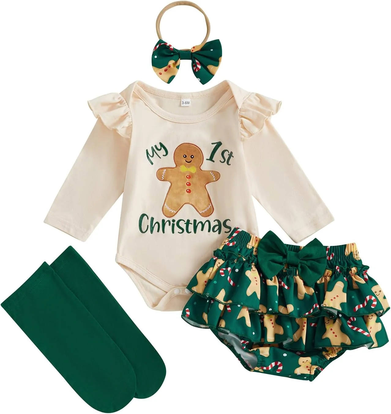 ست لباس هالووین اولین دختر بچه من، رامپر آستین بلند نوزادی با دامن و جوراب، لباس پاییزی