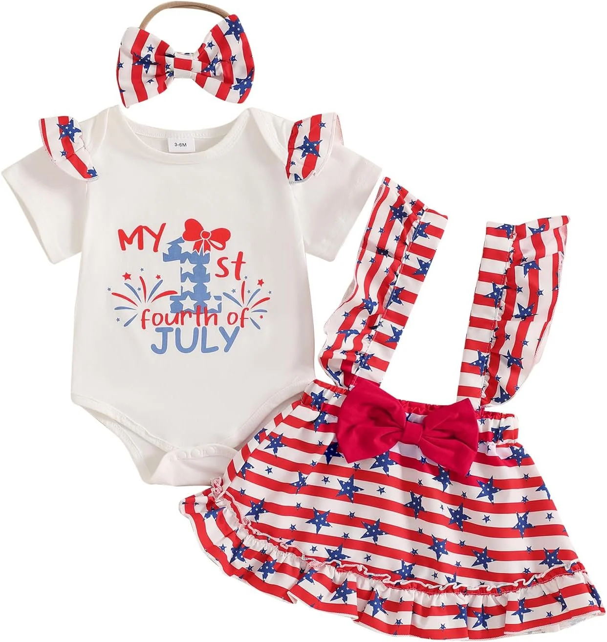 لباس نوزادی دخترانه با طرح روز عشق، رامپر آستین بلند، دامن ساسپندر، ست لباس زمستانی زیبا