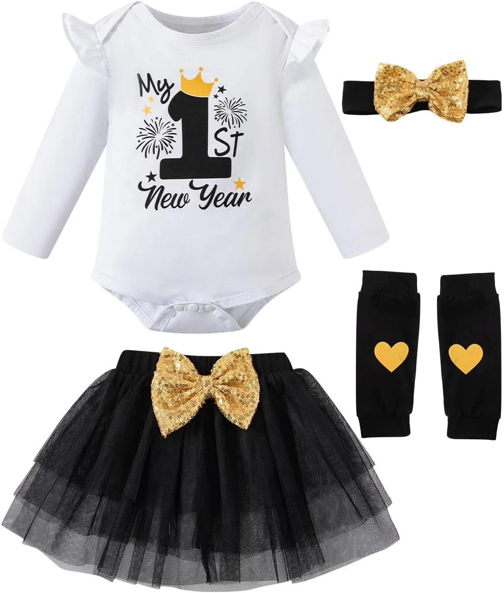 لباس نوزادی دخترانه آستین بلند با دامن توتو