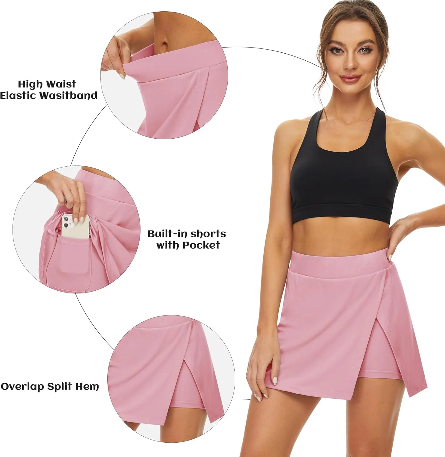 شلوار یوگا فنگبای با کمر بلند، شلوار یوگا جیب دار با قابلیت کنترل شکم، مناسب تمرین و دویدن، با کشسانی 4 طرفه