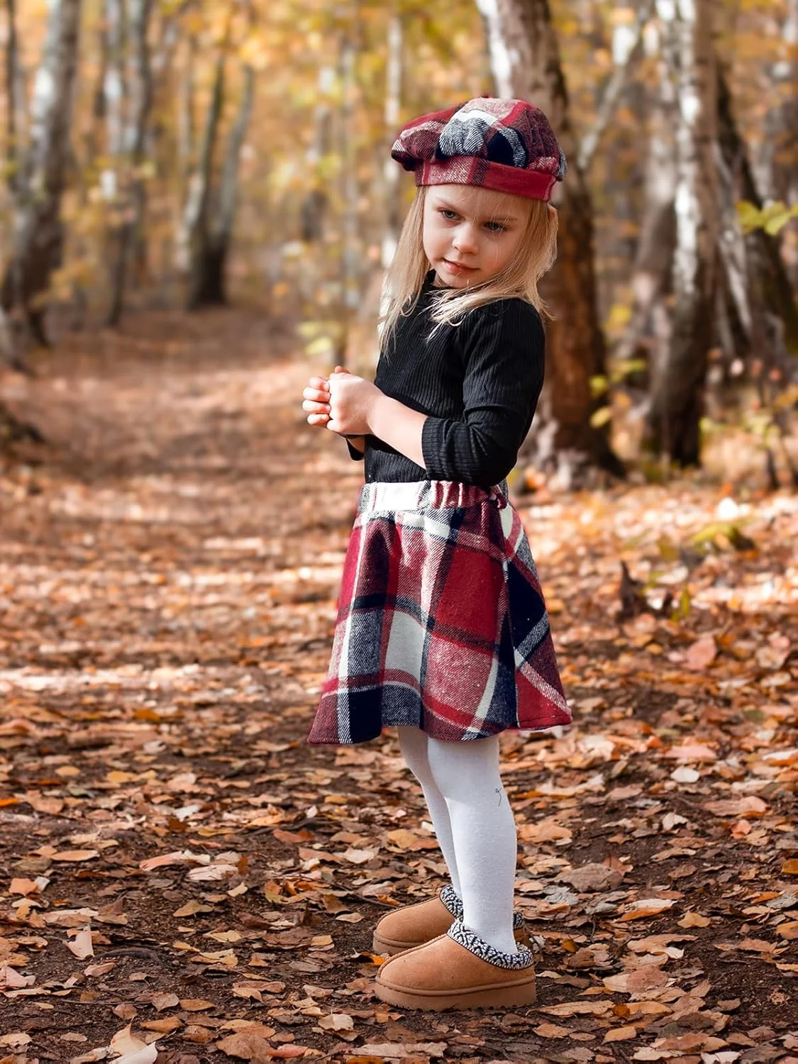 ست لباس دخترانه Miipat، تاپ آستین بلند و دامن، مناسب فصل پاییز و زمستان