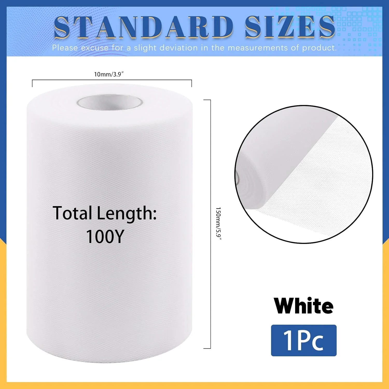 رول پارچه تور سفید Glarks، 1 عدد، 15 سانتی متر در 91 متر، قرقره پارچه ارگانزا توری برای ساخت دامن توتو، دکوراسیون جشن نوزاد، پس زمینه عروسی، کاردستی و لوازم جشن تولد