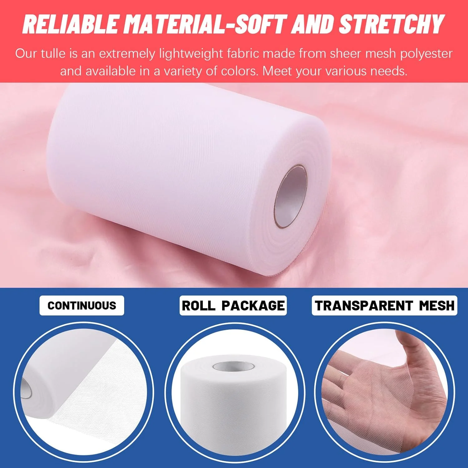 رول پارچه تور سفید Glarks، 1 عدد، 15 سانتی متر در 91 متر، قرقره پارچه ارگانزا توری برای ساخت دامن توتو، دکوراسیون جشن نوزاد، پس زمینه عروسی، کاردستی و لوازم جشن تولد
