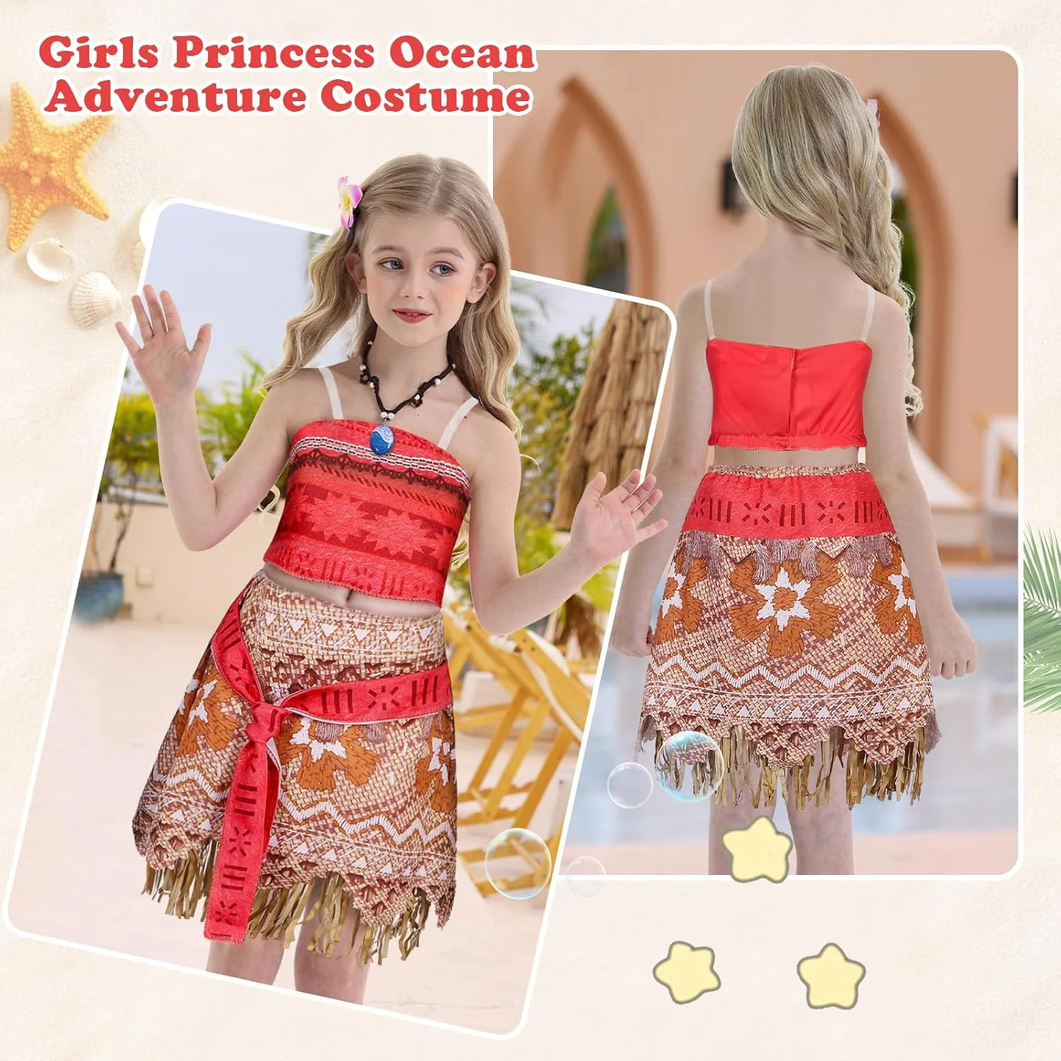 ست دامن و لباس ماجراجویی دخترانه AmzBarley، لباس پرنسس برای هالووین و نقش آفرینی کودکان