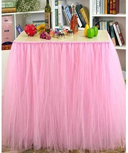 دامن میز توری صورتی 90 سانتی متری، رومیزی حاشیه دار توری صورتی سرزمین عجایب با لبه صاف برای تزئین میز دسر کیک تولد جشن عروسی کریسمس، 78 در 91 سانتی متر دامن میز توری صورتی 90 سانتی متری، رومیزی حاشیه دار توری صورتی سرزمین عجایب با لبه صاف برای تزئین میز دسر کیک تولد جشن عروسی کریسمس، 78 در 91 سانتی متر