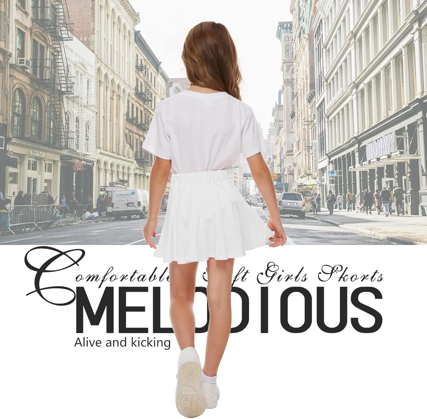 دامن های پلیسه دار دخترانه DREAM BUS با شورت داخلی، دامن تنیس بچه گانه، دامن شلواری ورزشی دخترانه