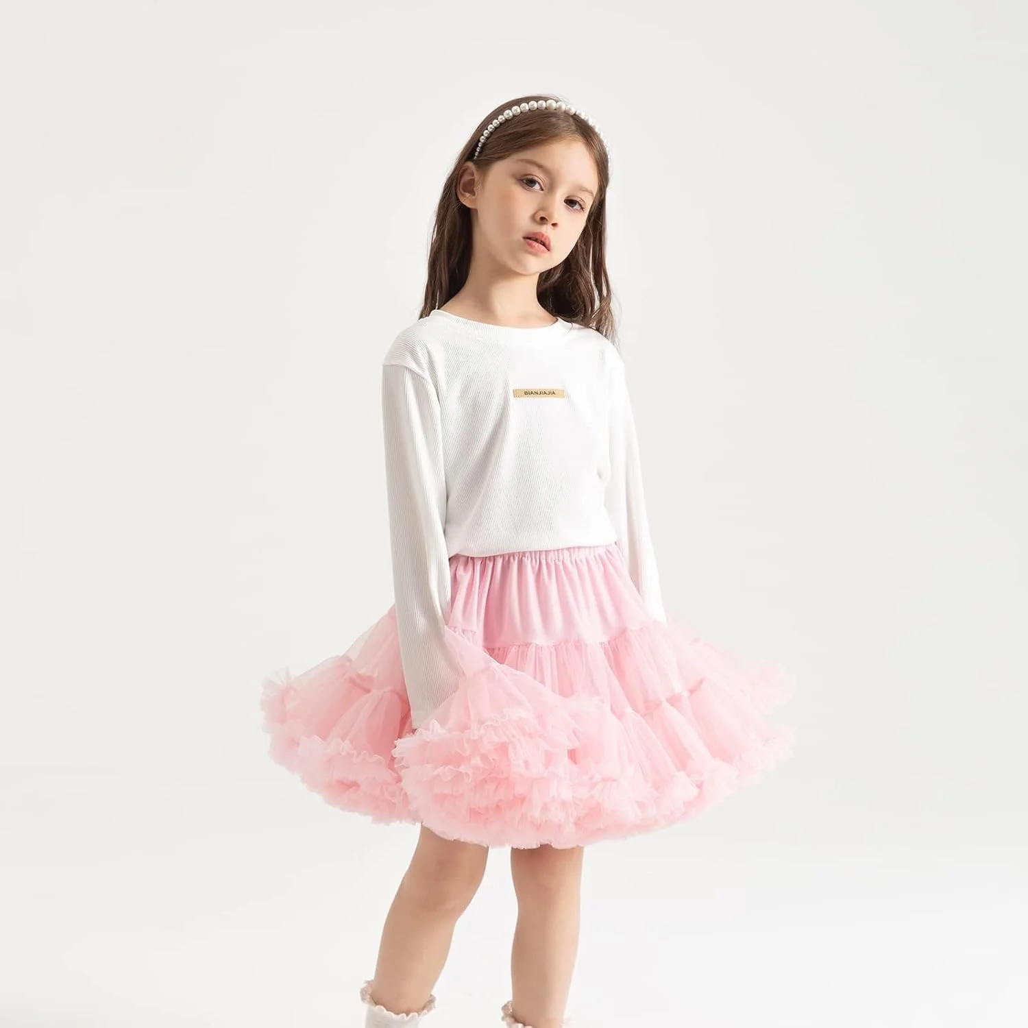 دامن توتو دخترانه Azonee، دامن پفی نرم توری باله پرنسسی برای جشن تولد، دامن زیرپوش توری نوزادی، دامن توری باله، دامن پفی توری باله لایه ای