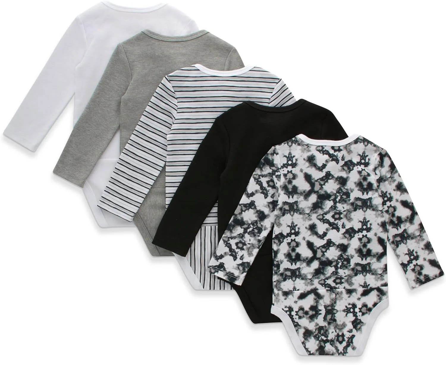 لباس زیر دکمه دار نوزادی Hanes، لباس زیر دکمه دار انعطاف پذیر نهایی، لباس زیر دکمه دار آستین بلند نوزاد، بسته 5 عددی