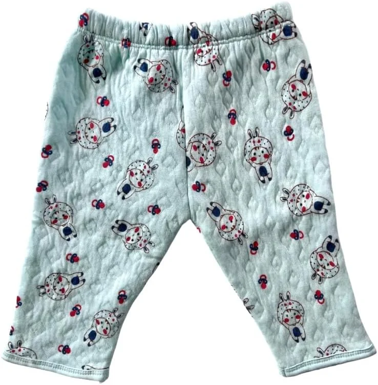 ست جلیقه و شلوار آستین بلند پنبه ای ضخیم نوزادی، آبی، 9 تا 12 ماه