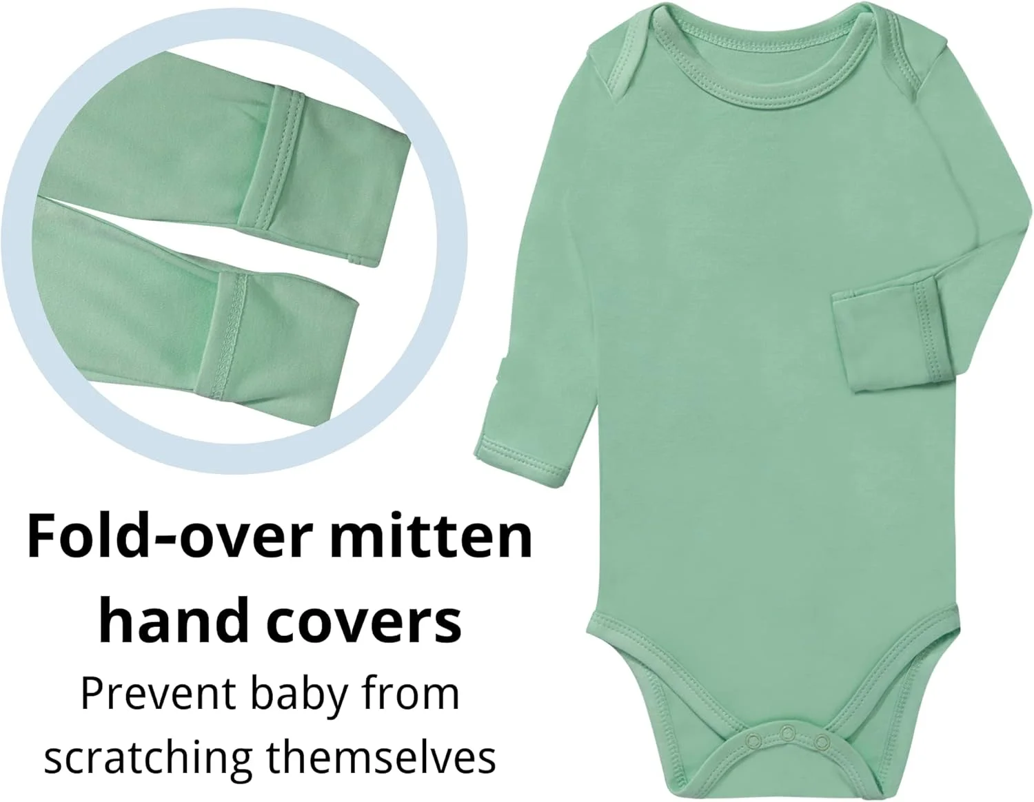 لباس زیر دکمه دار آستین بلند نوزادی GUISBY، مناسب برای دختر و پسر، 0-24 ماه، بسته 2 عددی