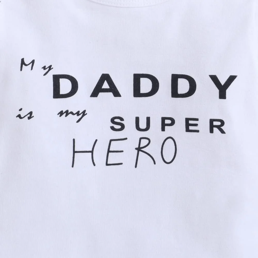 ست تی‌شرت آستین بلند و شلوار نخی و پلی‌استر پسرانه هاپ اسکاچ با طرح چاپی متن، رنگ سفید، سفید، 12 ماهه تا 18 ماهه