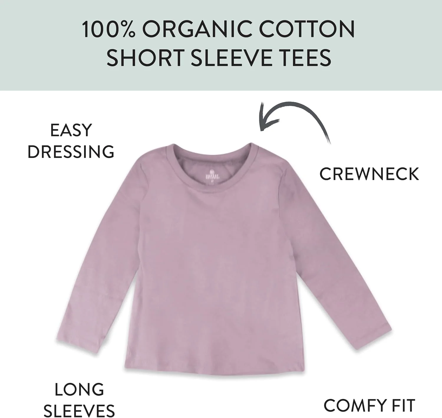 تی‌شرت آستین بلند چندتایی کودک، نوپا، پسران و دختران، 100% پنبه ارگانیک