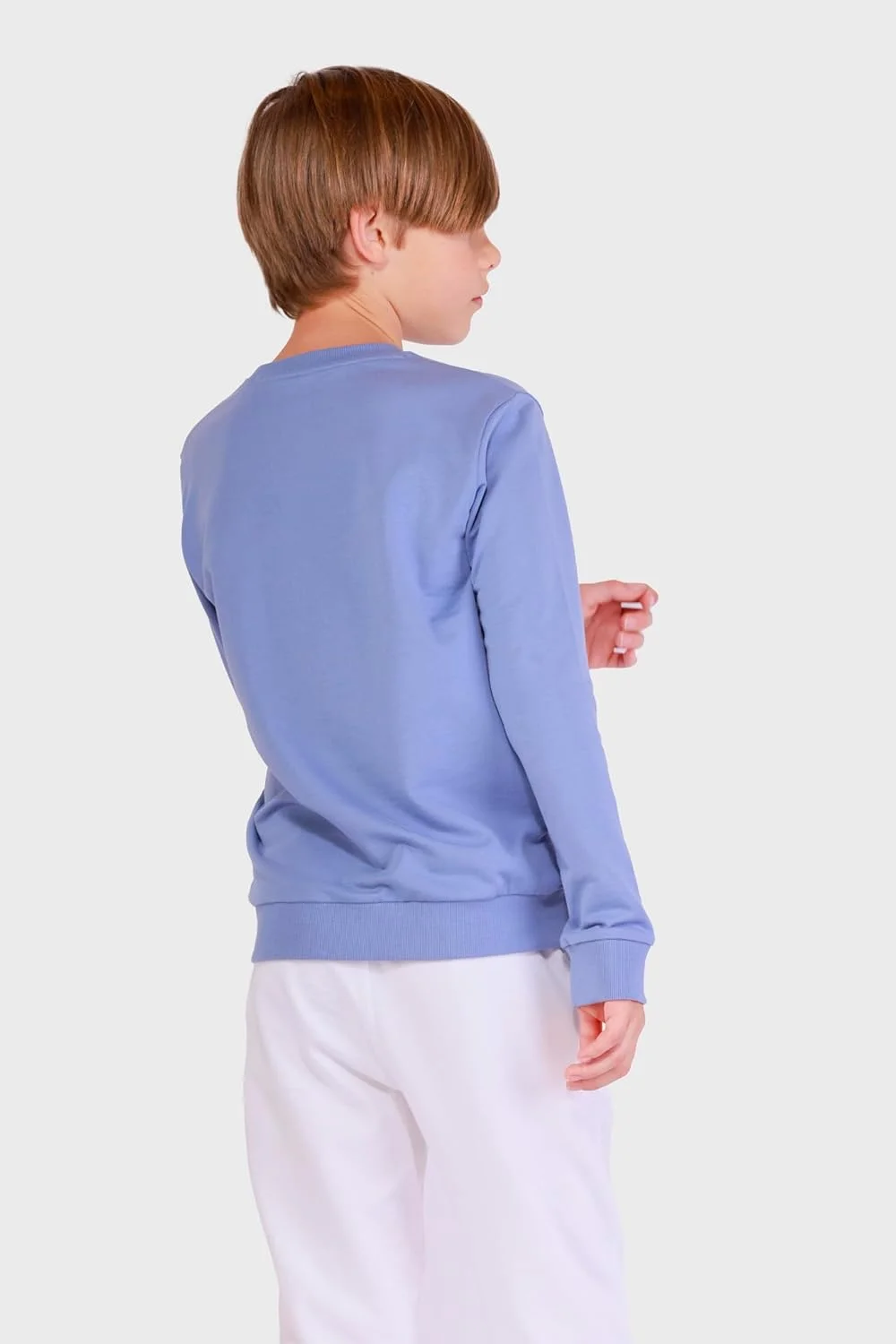 ست لباس پسرانه طرح‌دار نخی Nuego، شامل بلوز آستین بلند و شلوار جاگر، مناسب برای پسران 7 تا 14 سال (آبی، سفید)