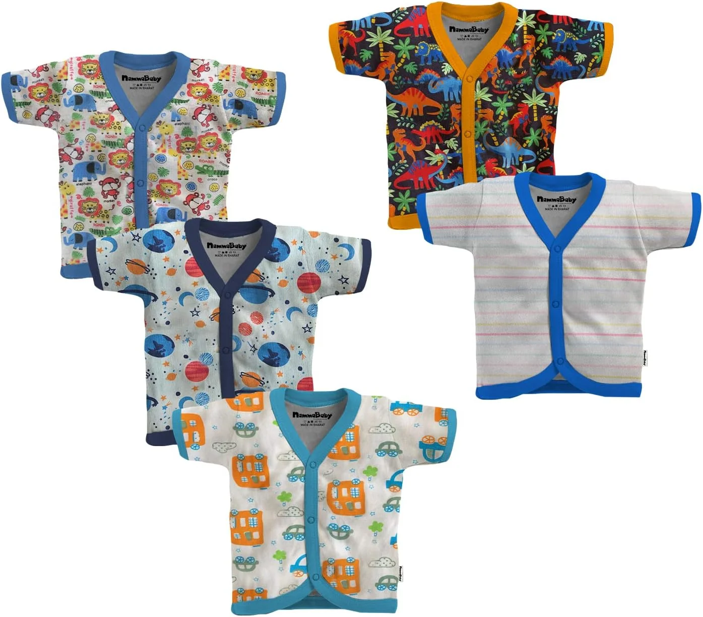 تی‌شرت بچگانه تینچوک (بسته 6 عددی) (2166966987454_چند رنگ_9-12 ماه)