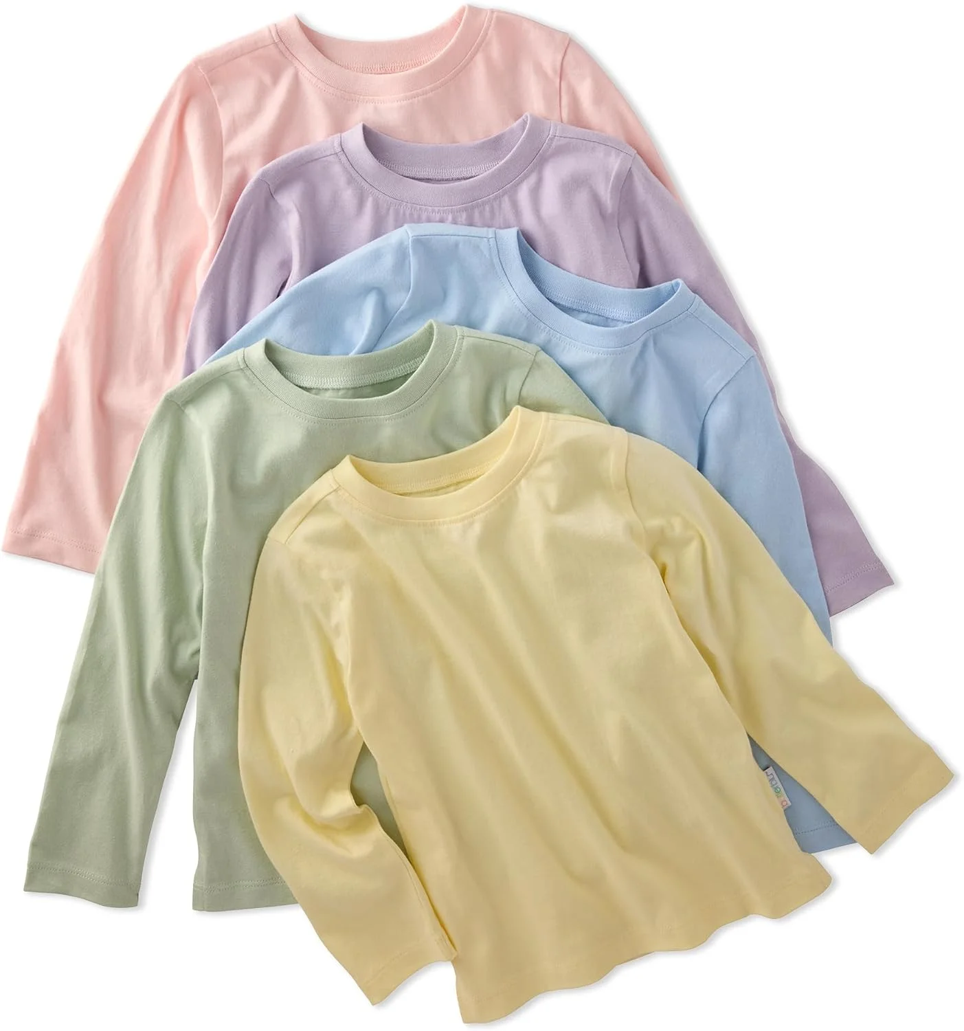 تی شرت های آستین بلند 5 عددی نوزادی لندن، 100% پنبه ارگانیک، مناسب برای نوزادان و کودکان نوپا دختر و پسر