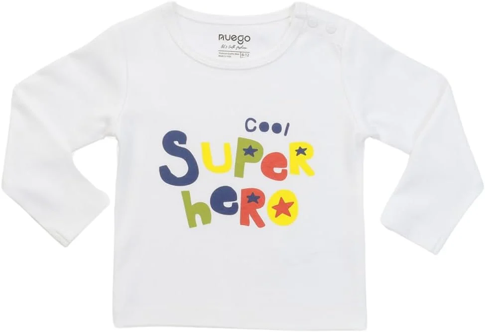 ست لباس پسرانه نوزادی طرح دار نئوگو، تیشرت آستین بلند و شلوار راحتی، لباس ست مناسب نوزادان پسر 0-24 ماه (سفید، سبز)