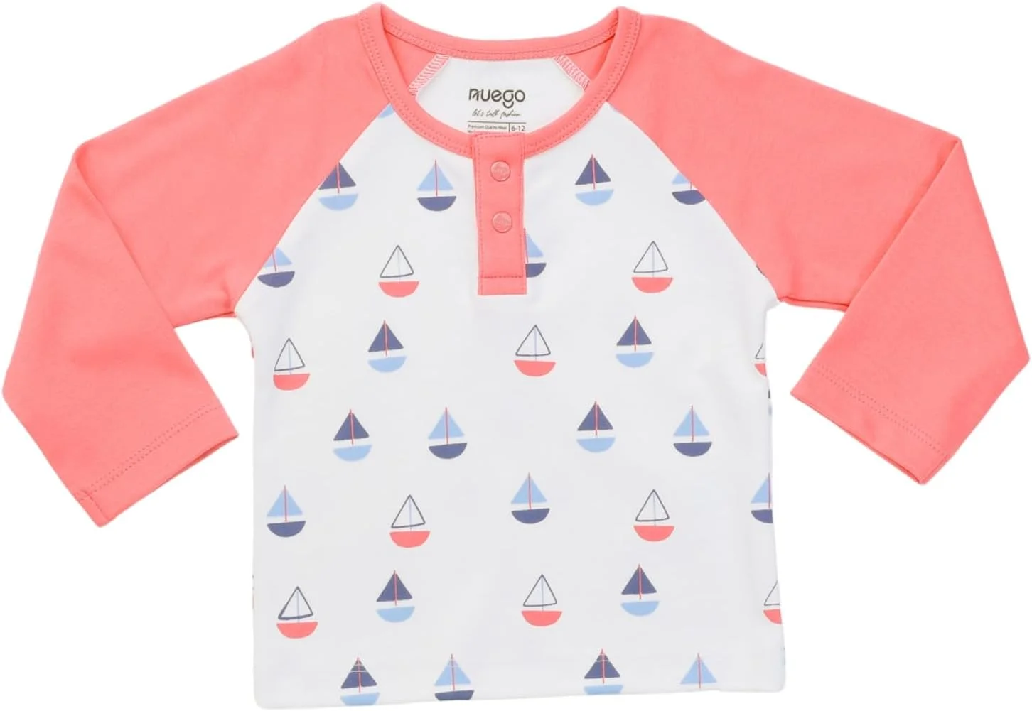 ست لباس پسرانه نوزادی طرح دار نئوگو، تیشرت آستین بلند و شلوار راحتی، لباس ست مناسب نوزاد پسر 0-24 ماه (سفید، آبی، صورتی)