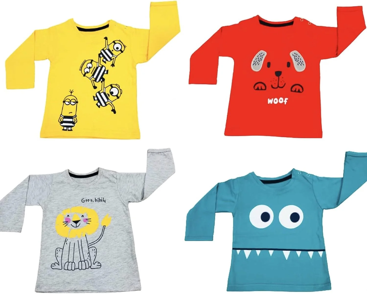 تی‌شرت آستین بلند نوزادی Infantbond (بسته 4 عددی) (18-24 ماه)