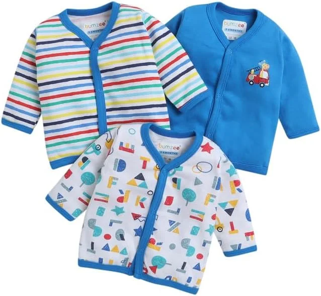 بسته ۳ عددی جابلا آستین بلند پسرانه بومزی، آبی و سفید (Peb8795)