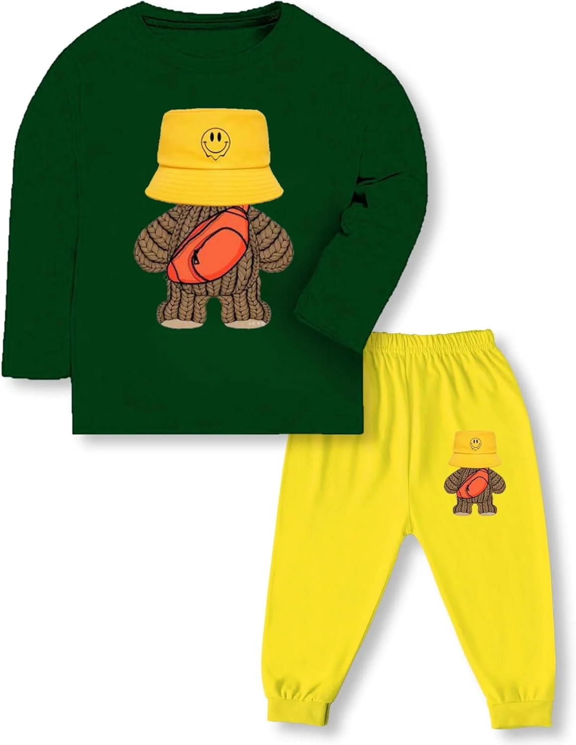 ست لباس پنبه ای طرح دار شامل تیشرت آستین بلند و شلوار راحتی مناسب نوزاد، کودک، پسر و دختر (بسته 3 عددی)