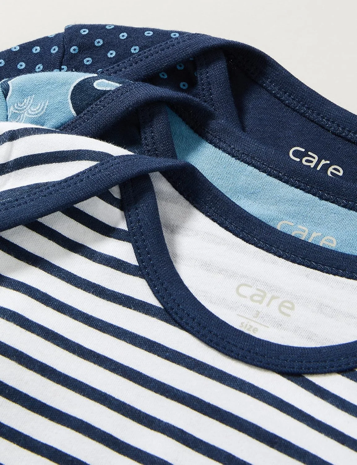 تاپ آستین بلند نوزادی طرح دار - بسته 3 عددی