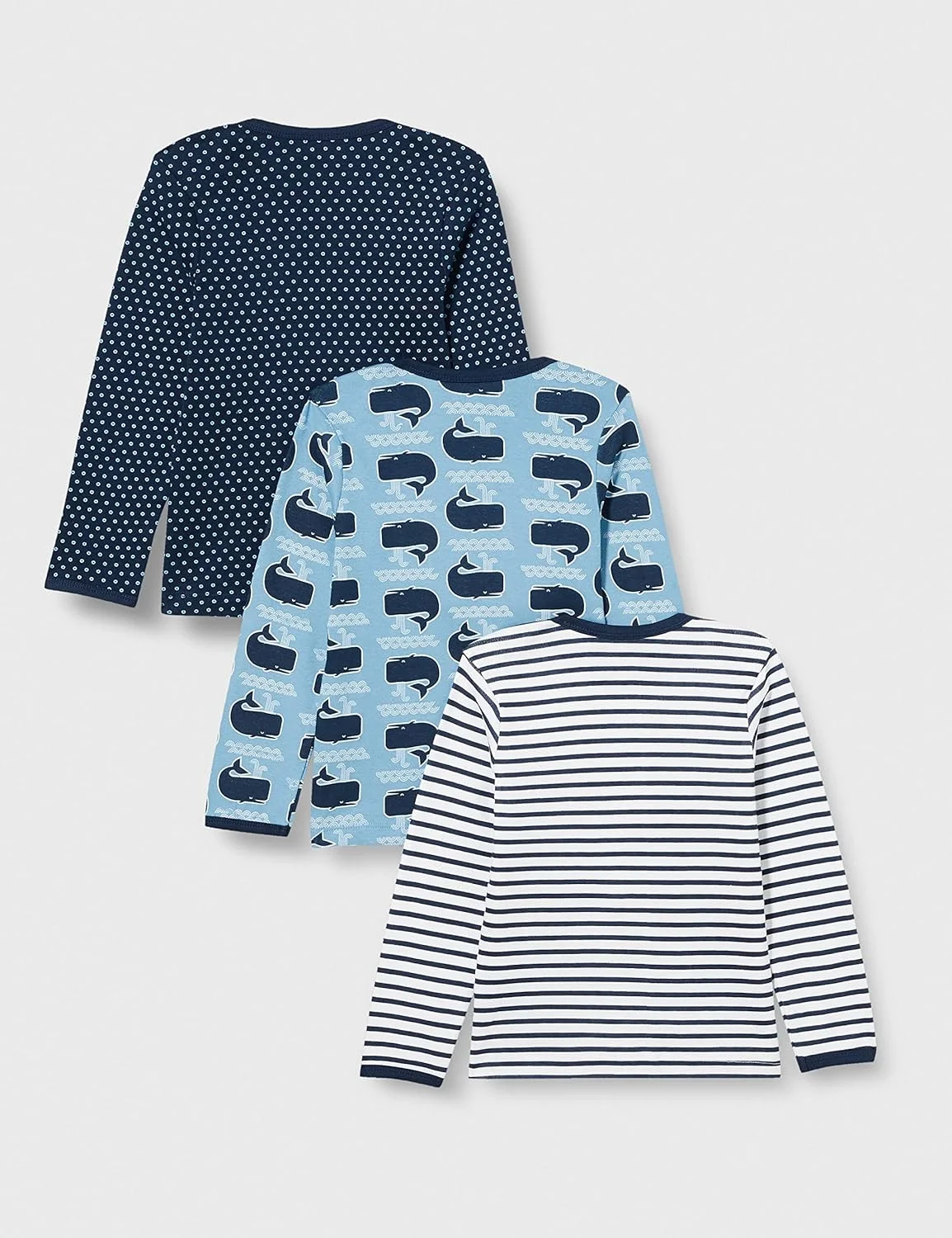 تاپ آستین بلند نوزادی طرح دار - بسته 3 عددی