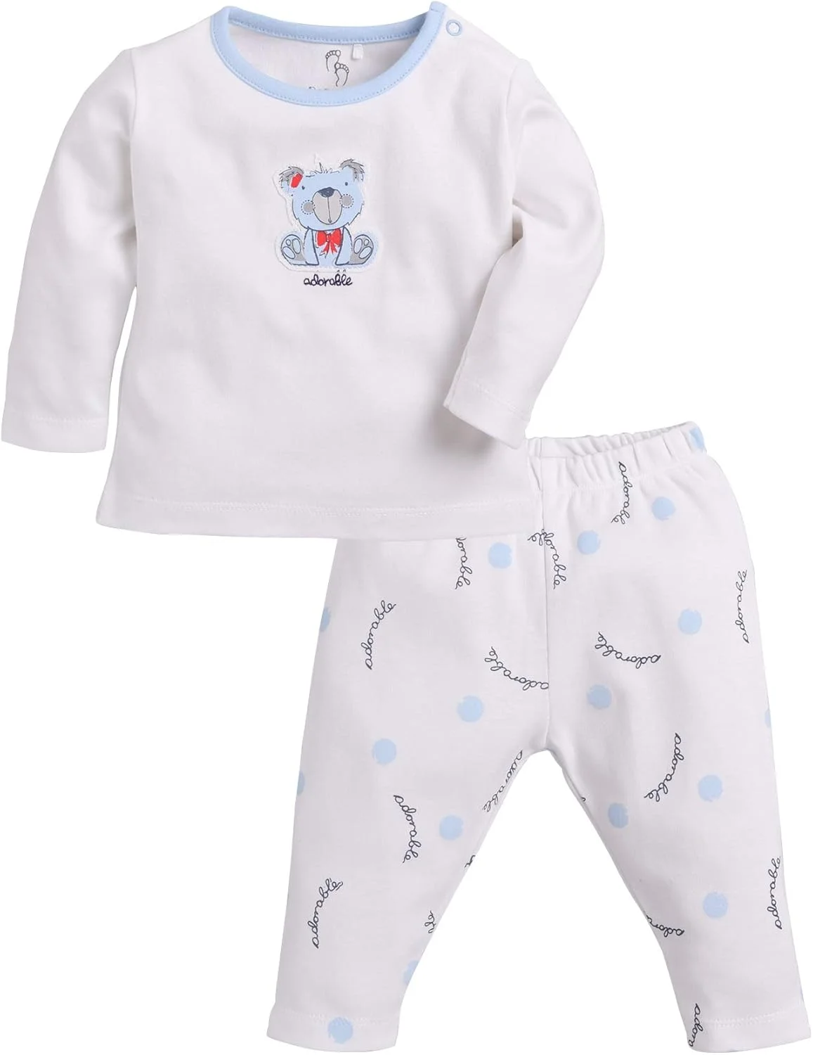 ست 2 تکه آستین بلند نوزادی پسرانه شامل تیشرت و شلوار/پیژامه (پارچه بسیار راحت برای پوست نوزاد، لباس نوزادی، ست لباس زمستانی، ست ترکیبی)
