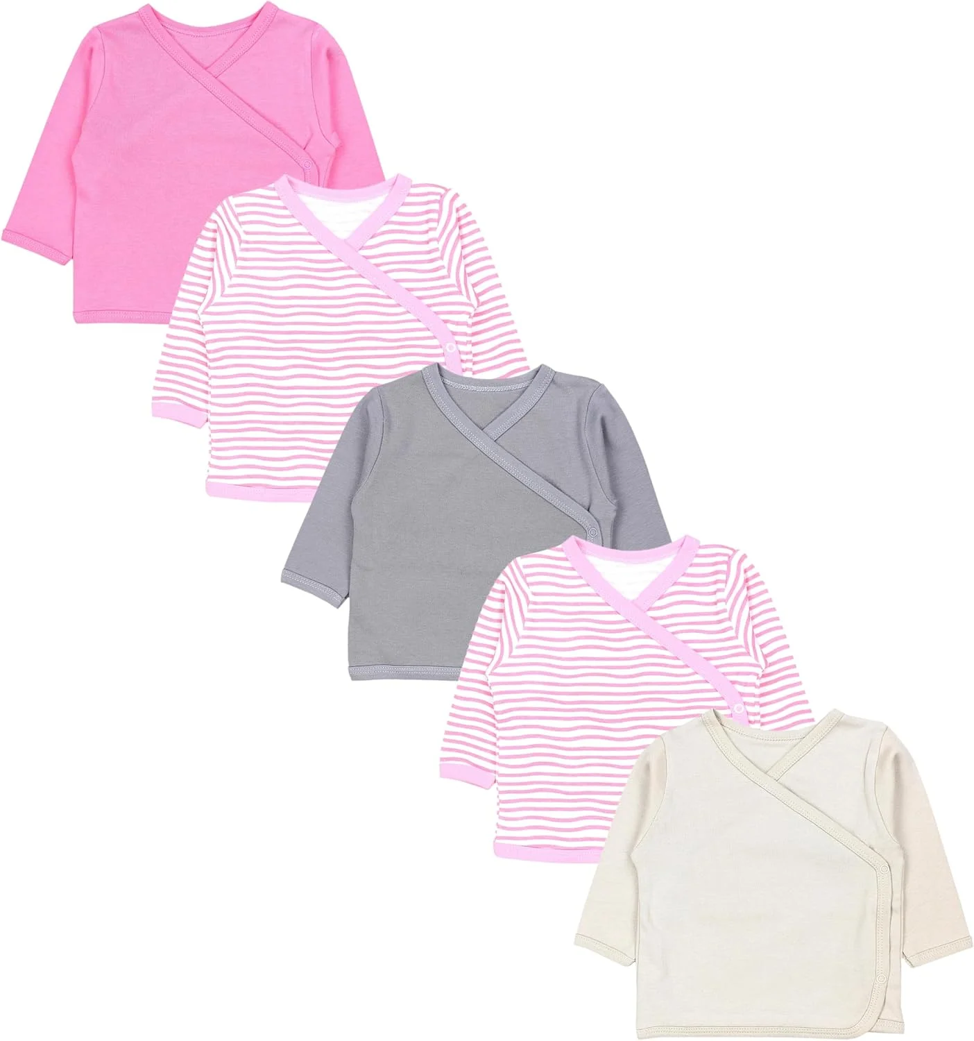 تی شرت آستین بلند نوزادی توپ تام، ست 5 عددی، ساخته شده از پارچه های دارای گواهی Oeko-Tex، مناسب برای هر دو جنس