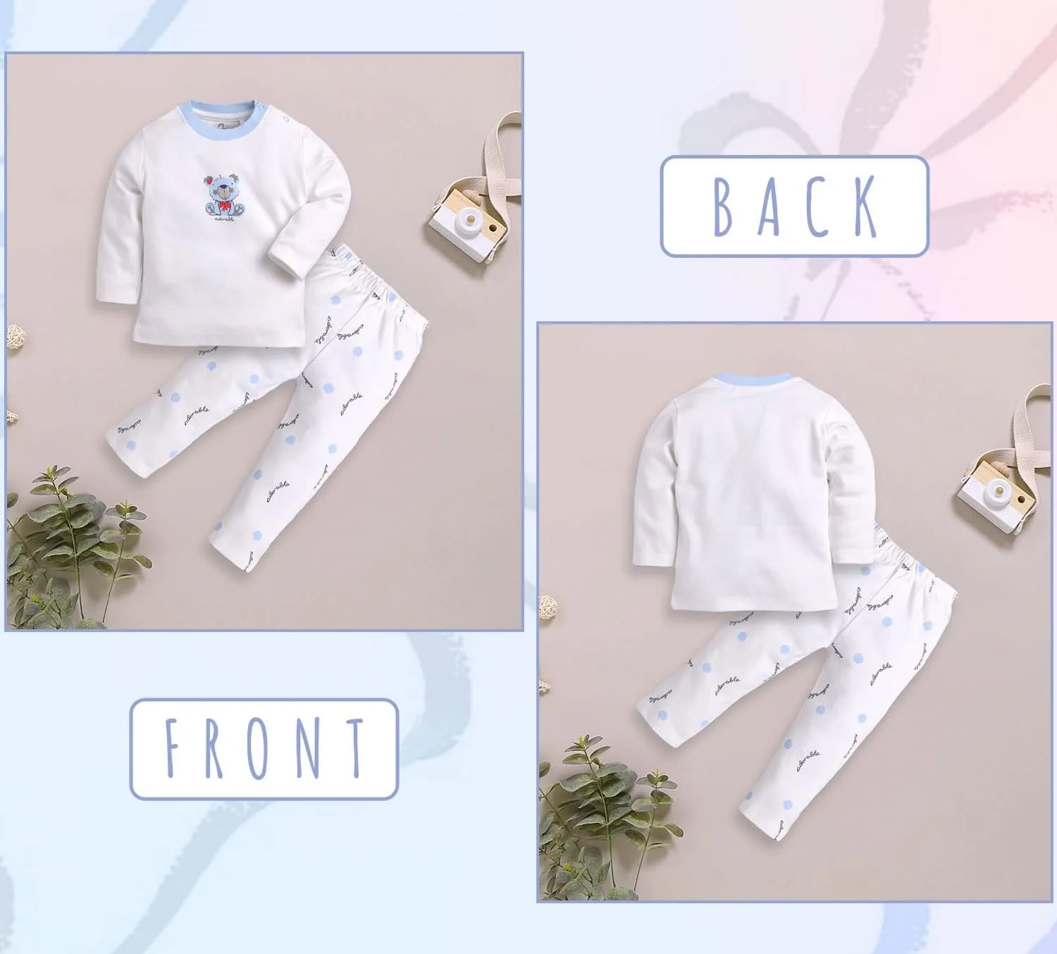 ست 2 تکه آستین بلند نوزادی پسرانه شامل تیشرت و شلوار/پیژامه (پارچه بسیار راحت برای پوست نوزاد، لباس نوزادی، ست لباس زمستانی، ست ترکیبی)